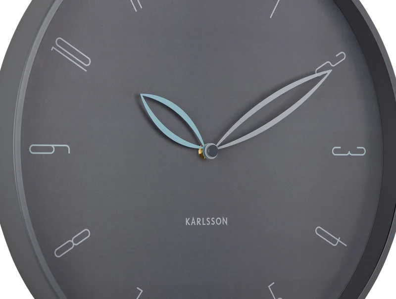 Karlsson Petals KA6012GY Wanduhr Dunkelgrau • Geräuschloses Sweep-Uhrwerk • Designer Duo Boxtel & Buijs