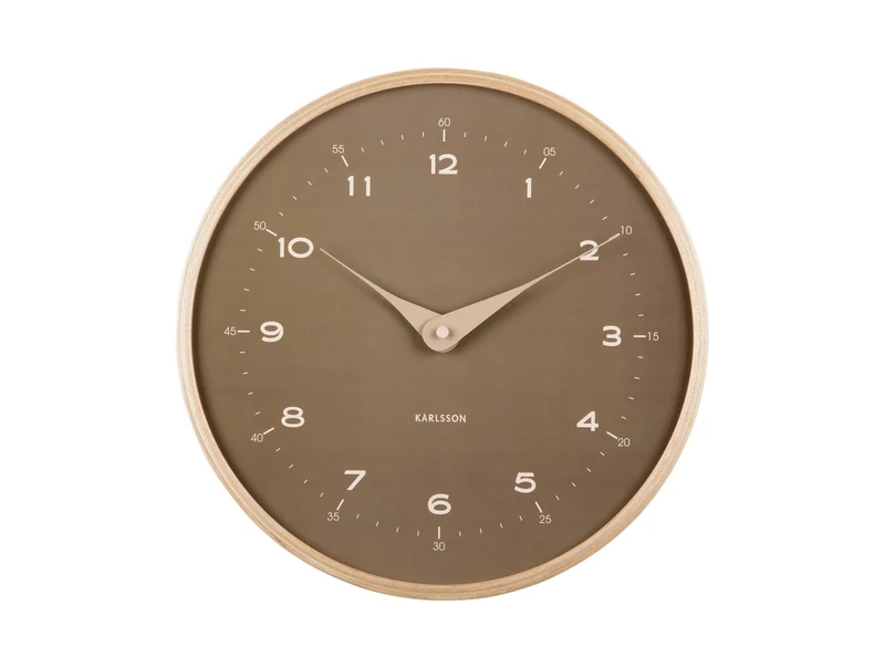 Karlsson Osado Dome KA5995MG Wanduhr Moosgrün • Sweep-Uhrwerk • 12/24-Stunden-Zifferblatt