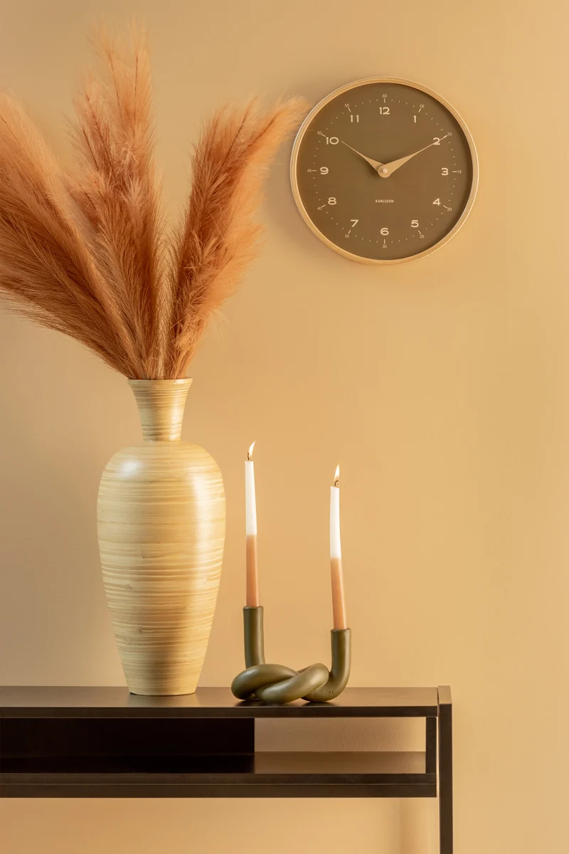 Karlsson Osado Dome KA5995MG Wanduhr Moosgrün • Sweep-Uhrwerk • 12/24-Stunden-Zifferblatt