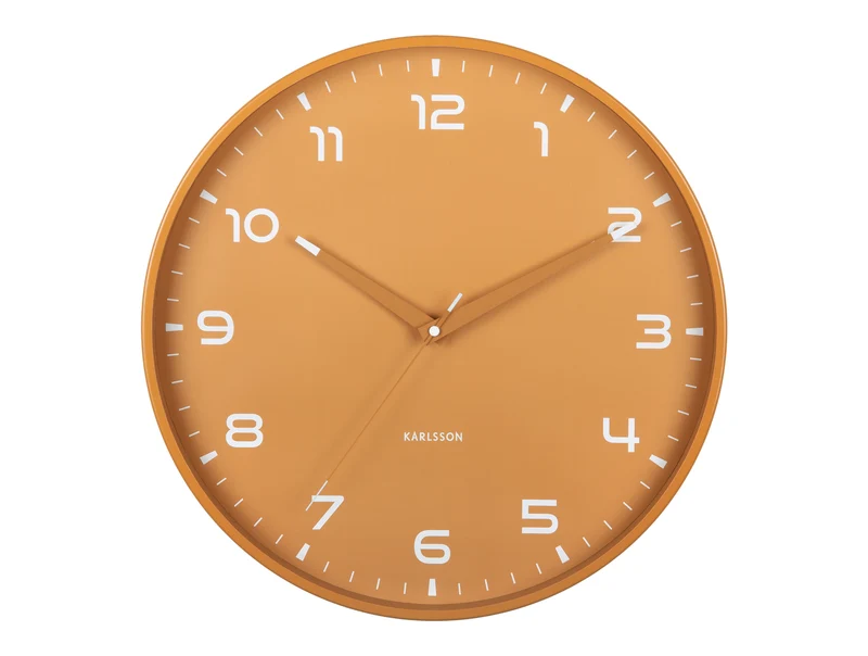 Karlsson Orgullo KA6053YE Wanduhr Ockergelb • Geräuschloses Sweep-Uhrwerk • Aluminium-Gehäuse