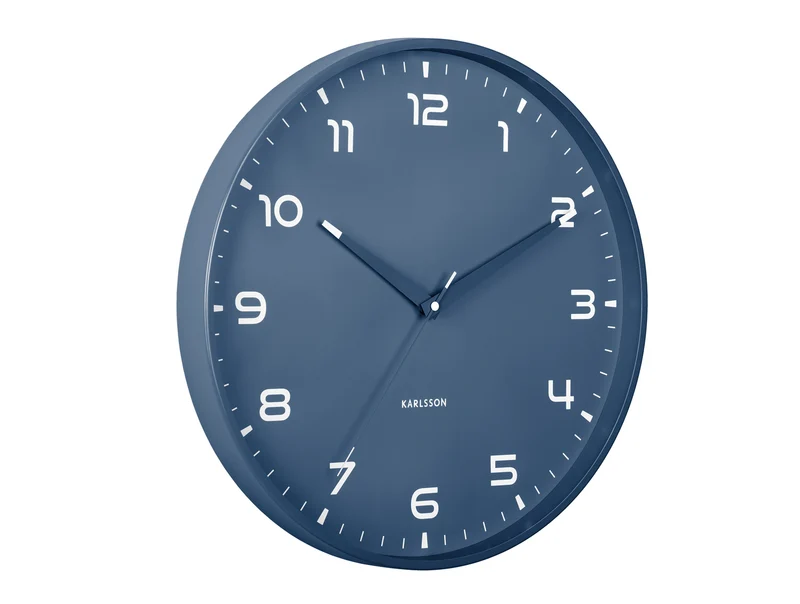 Karlsson Orgullo KA6053BL Wanduhr Klassikblau • Geräuschloses Sweep-Uhrwerk • Minimalistisches Design