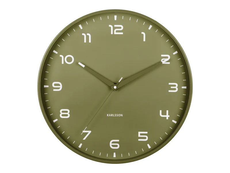 Karlsson Orgullo KA6053GR Wanduhr Armygrün • Geräuschloses Sweep-Uhrwerk • Minimalistisches Design