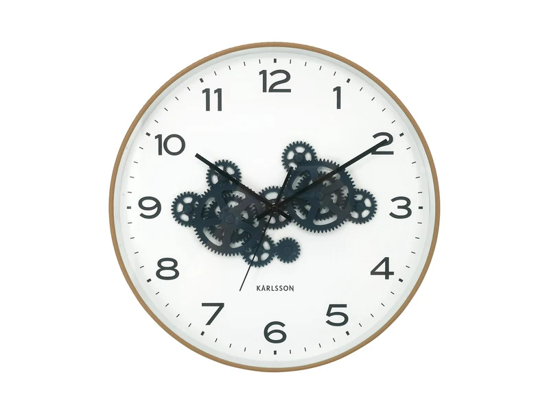 Karlsson Open Gear KA6093YE Wanduhr Ockergelb • Sweep-Uhrwerk • Offenes Zahnraddesign
