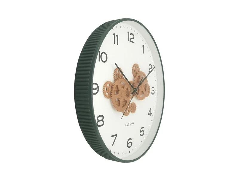 Karlsson Open Gear KA6093GR Wanduhr Dschungelgrün • Sweep-Uhrwerk • Sichtbares Zahnradwerk