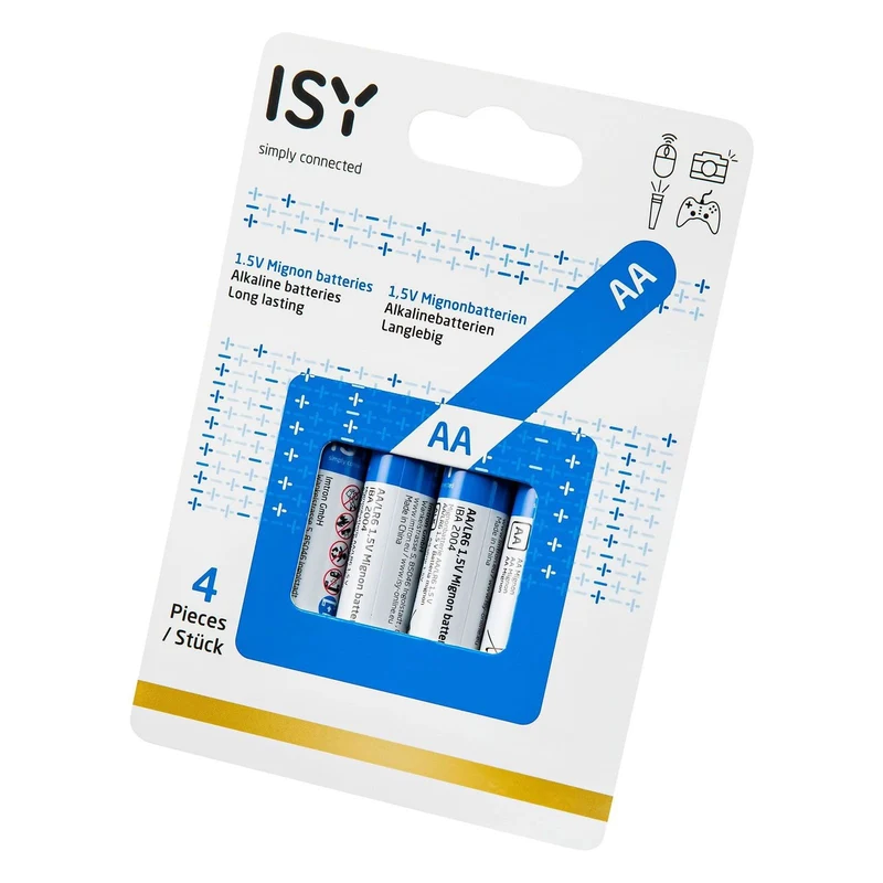 ISY IBA-2004 AA LR6 Alkaline Mignon-Batterie 1.5 Volt 4-Pack