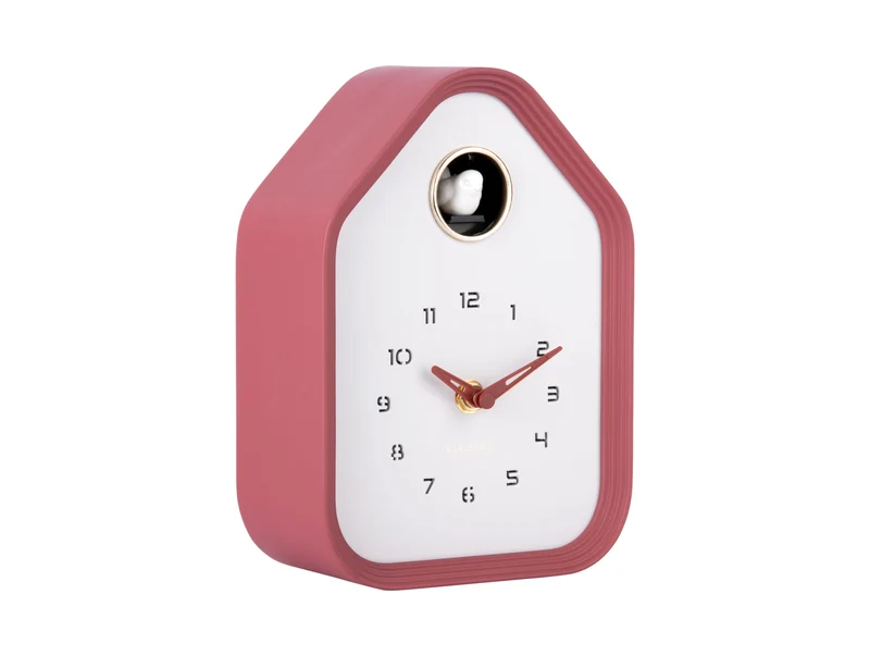Karlsson Reina Cuckoo KA6121RD Wanduhr Bordeauxrot • Kuckucksruf • Wand- und Tischnutzung