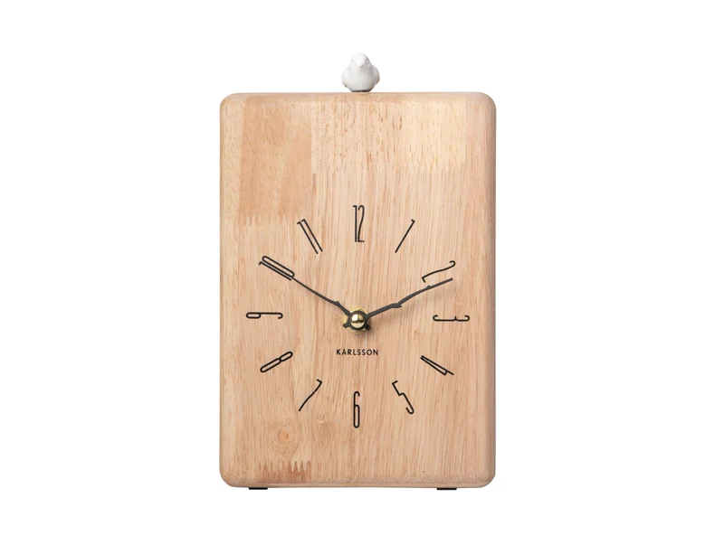 Karlsson Rama Cuckoo KA6125WD Wanduhr Helles Holz • Kuckucksgeräusch zur vollen Stunde • Wand- und Tischnutzung