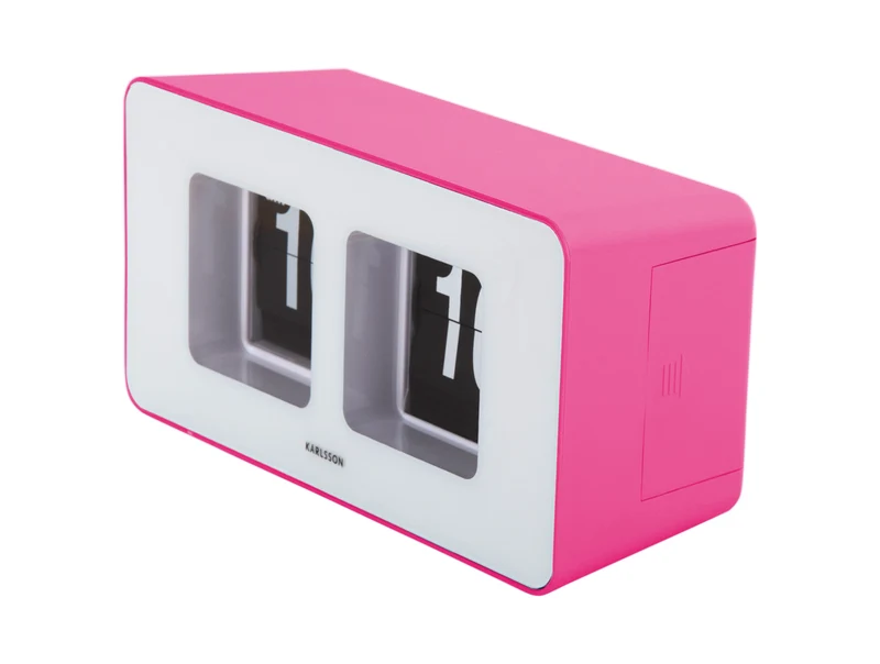 Karlsson Funky Flip KA6042BP Wanduhr Pink • Klappzahlen-Anzeige • Tisch- und Wandmontage
