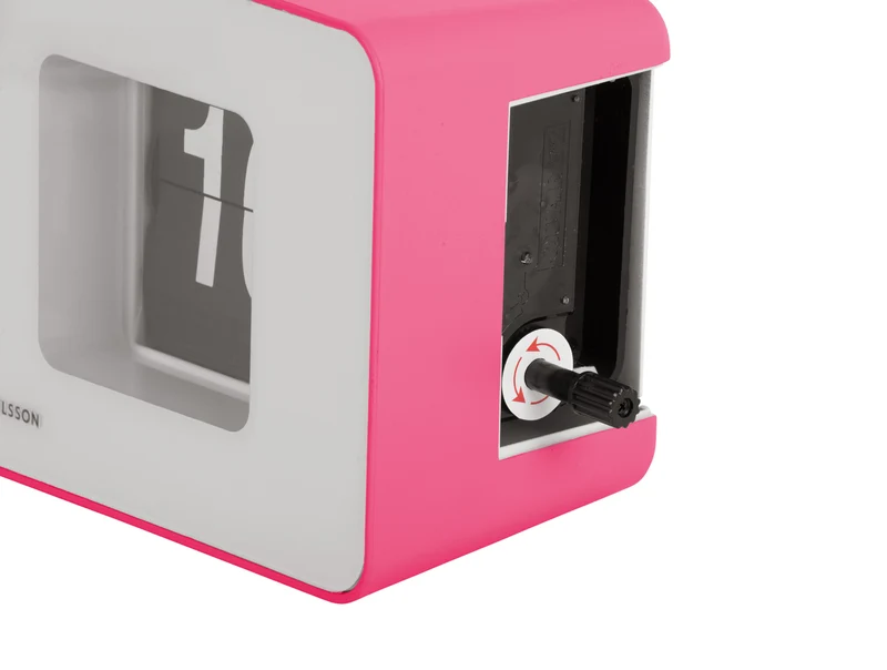 Karlsson Funky Flip KA6042BP Wanduhr Pink • Klappzahlen-Anzeige • Tisch- und Wandmontage