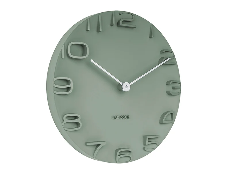 Karlsson On The Edge KA5311GR Wanduhr Dschungelgrün • Geräuschloses Quarzwerk • Chromfarbene Zeiger