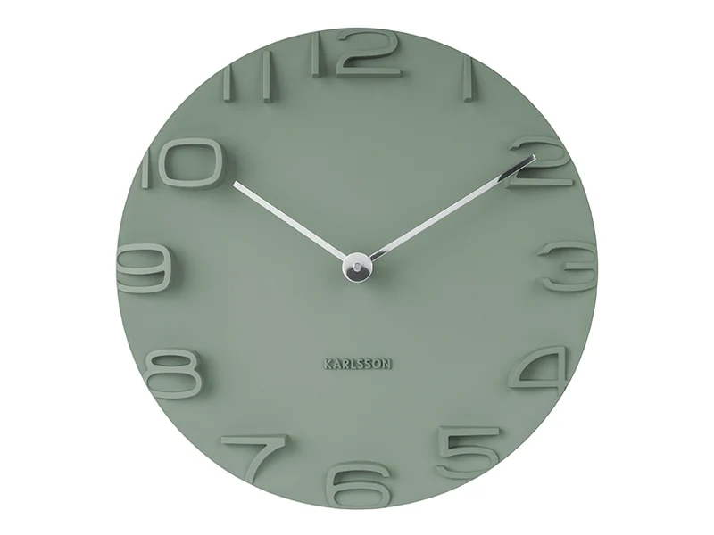 Karlsson On The Edge KA5311GR Wanduhr Dschungelgrün • Geräuschloses Quarzwerk • Chromfarbene Zeiger
