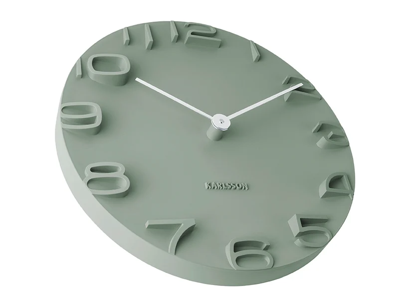 Karlsson On The Edge KA5311GR Wanduhr Dschungelgrün • Geräuschloses Quarzwerk • Chromfarbene Zeiger