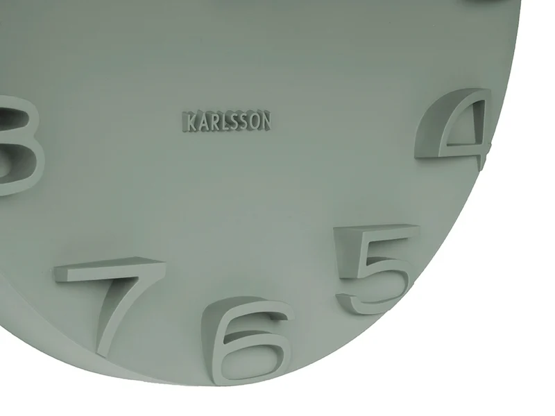 Karlsson On The Edge KA5311GR Wanduhr Dschungelgrün • Geräuschloses Quarzwerk • Chromfarbene Zeiger