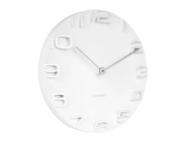 Karlsson On The Edge KA5311WH Wanduhr Weiß • Geräuschloser Schrittmotor • Chromfarbene Zeiger