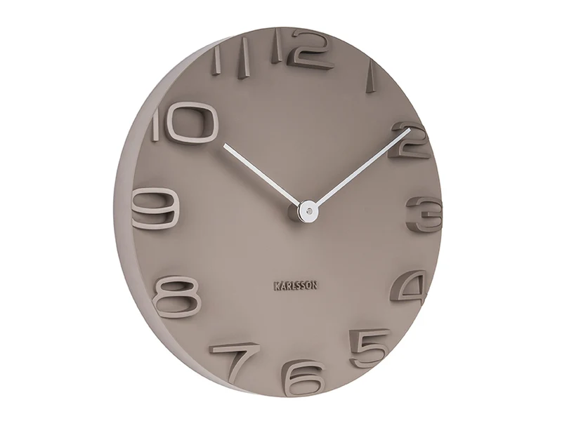 Karlsson On The Edge KA5311GY Wanduhr Warmgrau • Arabische Randindizes • Modernes Design