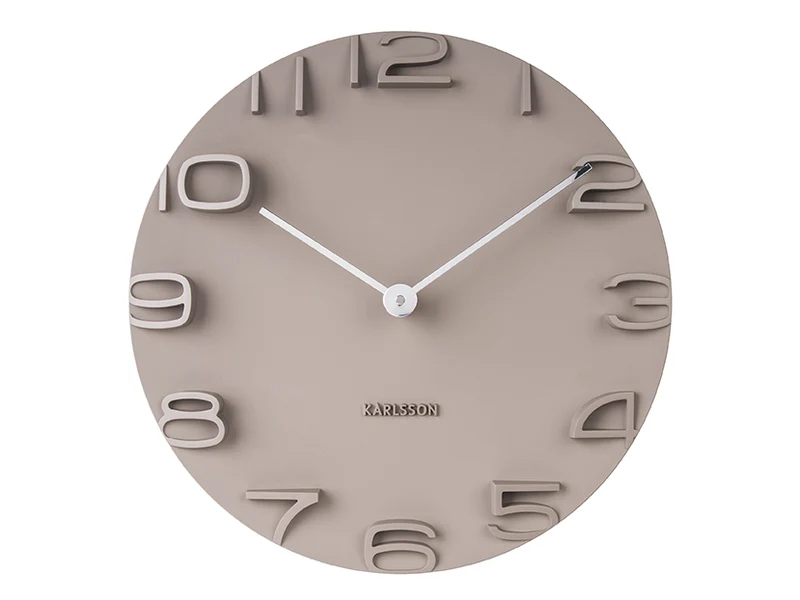 Karlsson On The Edge KA5311GY Wanduhr Warmgrau • Arabische Randindizes • Modernes Design