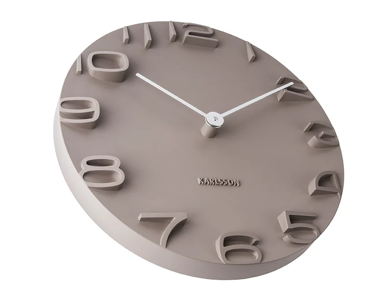 Karlsson On The Edge KA5311GY Wanduhr Warmgrau • Arabische Randindizes • Modernes Design
