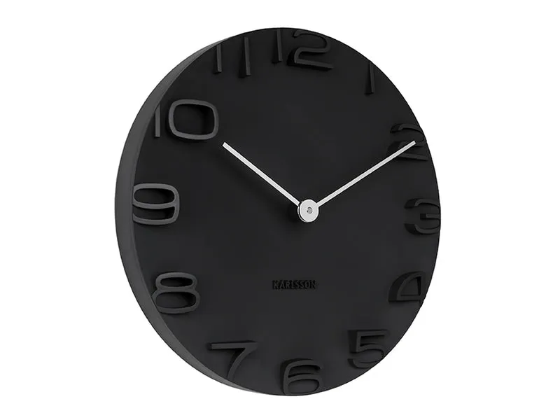 Karlsson On The Edge KA5311BK Wanduhr Schwarz • Geräuschloses Quarzwerk • Chromfarbene Zeiger