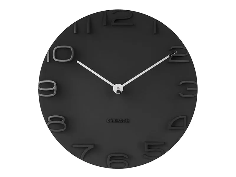 Karlsson On The Edge KA5311BK Wanduhr Schwarz • Geräuschloses Quarzwerk • Chromfarbene Zeiger