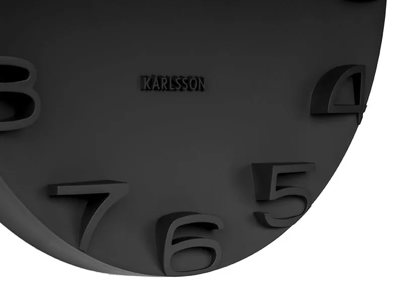Karlsson On The Edge KA5311BK Wanduhr Schwarz • Geräuschloses Quarzwerk • Chromfarbene Zeiger