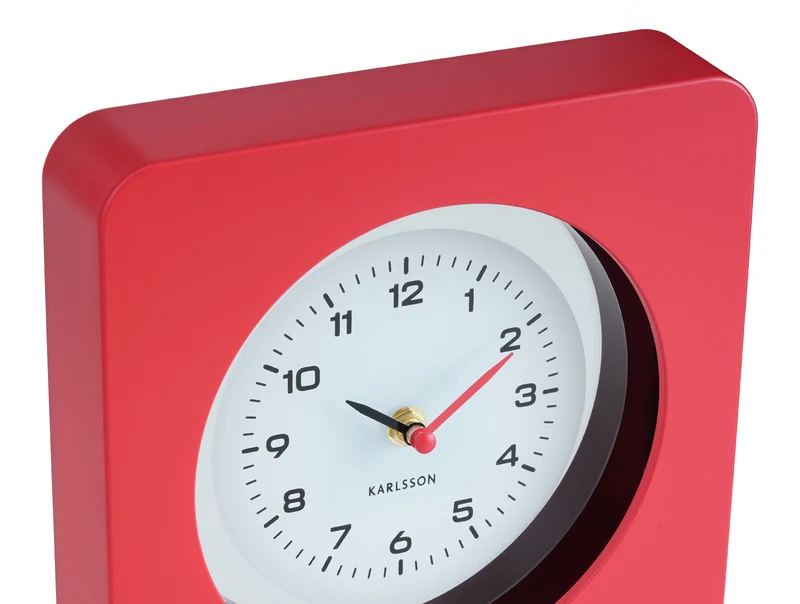 Karlsson New Vintage KA6050RD Wanduhr Leuchtendes Rot • Geräuschloses Sweep-Uhrwerk • Retro-Design