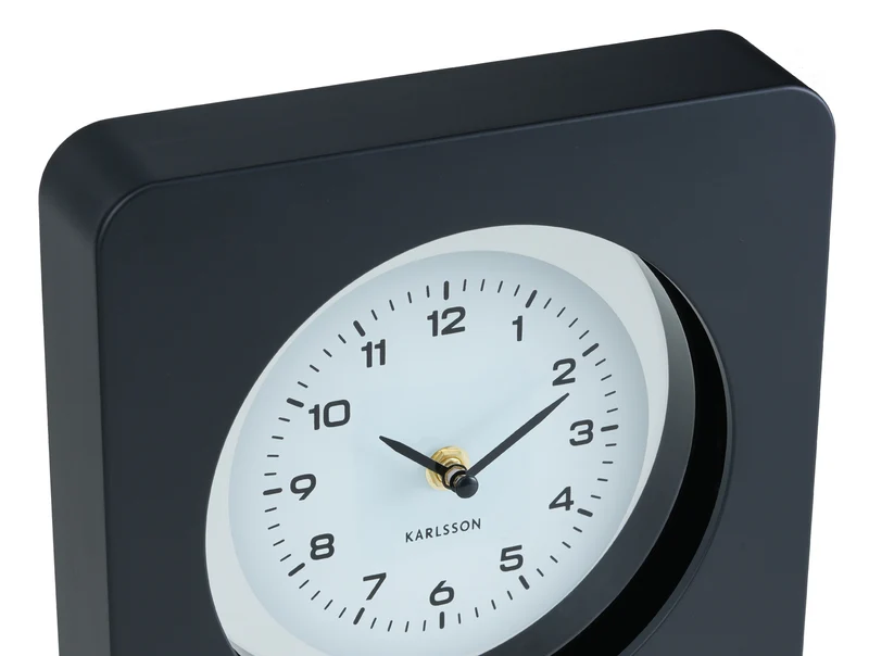 Karlsson New Vintage KA6050BK Wanduhr Schwarz • Geräuschloses Sweep-Uhrwerk • Retro-Design