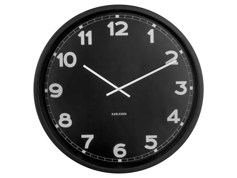 Karlsson New Classic XL KA5944BK Wanduhr Schwarz • Geräuschloses Sweep-Uhrwerk • XXL-Format 80 cm