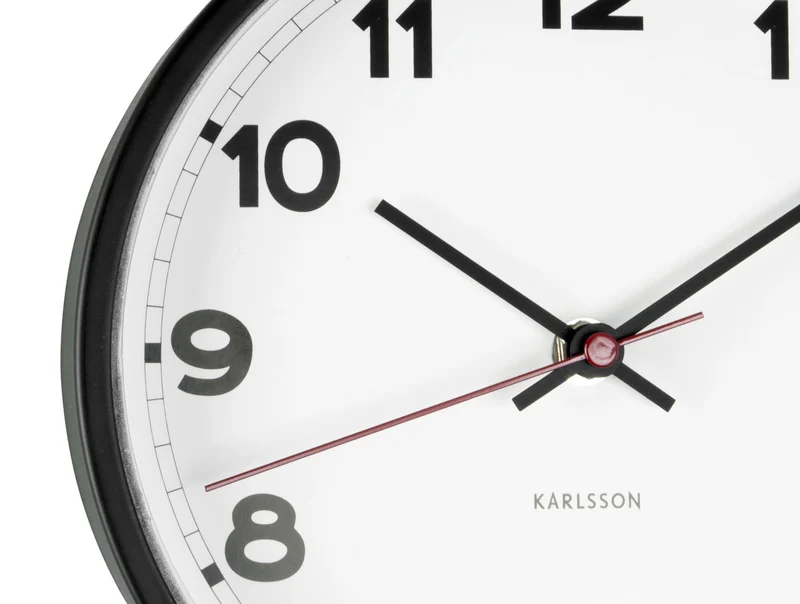 Karlsson New Classic Small KA5846WH Wanduhr Weiß • Geräuschloses Sweep-Uhrwerk • Zeitloses Design