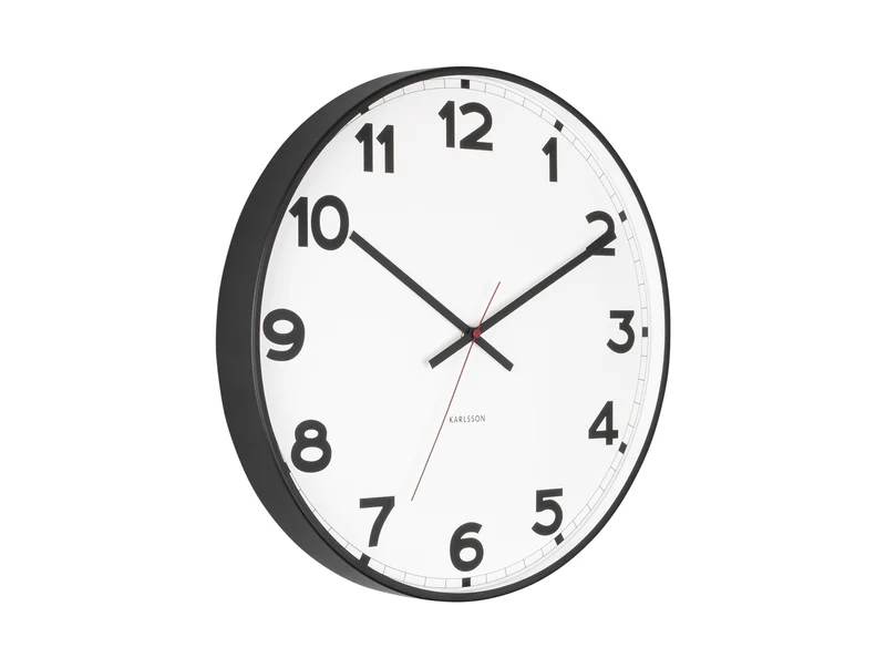 Karlsson New Classic KA5847WH Wanduhr Weiß • Geräuscharmes Sweep-Uhrwerk • Klassisches Design