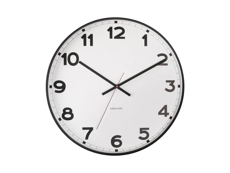 Karlsson New Classic KA5847WH Wanduhr Weiß • Geräuscharmes Sweep-Uhrwerk • Klassisches Design