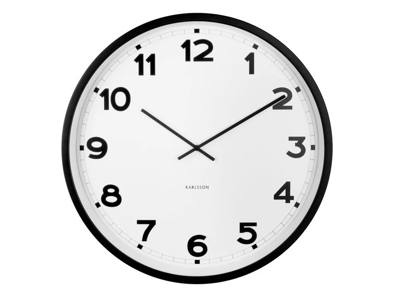 Karlsson New Classic Large KA5848WH Wanduhr Weiß • Geräuschloses Sweep-Uhrwerk • Großes Zifferblatt