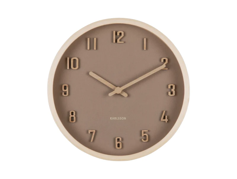 Karlsson Nervadura Small KA6116BR Wanduhr Braun • Sweep-Uhrwerk • Echtholz-Optik