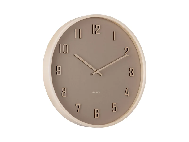 Karlsson Nervadura KA6117BR Wanduhr Braun • Geräuschloses Sweep-Uhrwerk • Echtes Bassholz