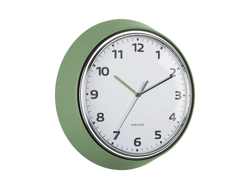 Karlsson Modern Retro KA6006GR Wanduhr Dschungelgrün • Geräuschloses Sweep-Uhrwerk • Retro-Design von Armando Breeveld