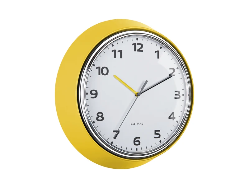 Karlsson Modern Retro KA6006YE Wanduhr Leuchtelb • Sweep-Uhrwerk • Retro-Design