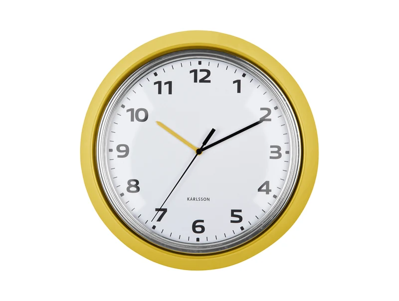 Karlsson Modern Retro KA6006YE Wanduhr Leuchtelb • Sweep-Uhrwerk • Retro-Design