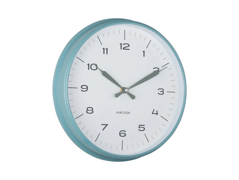 Karlsson Modern Factory KA6056BL Wanduhr Mistyblau • Sweep-Uhrwerk • Modernes Industriedesign