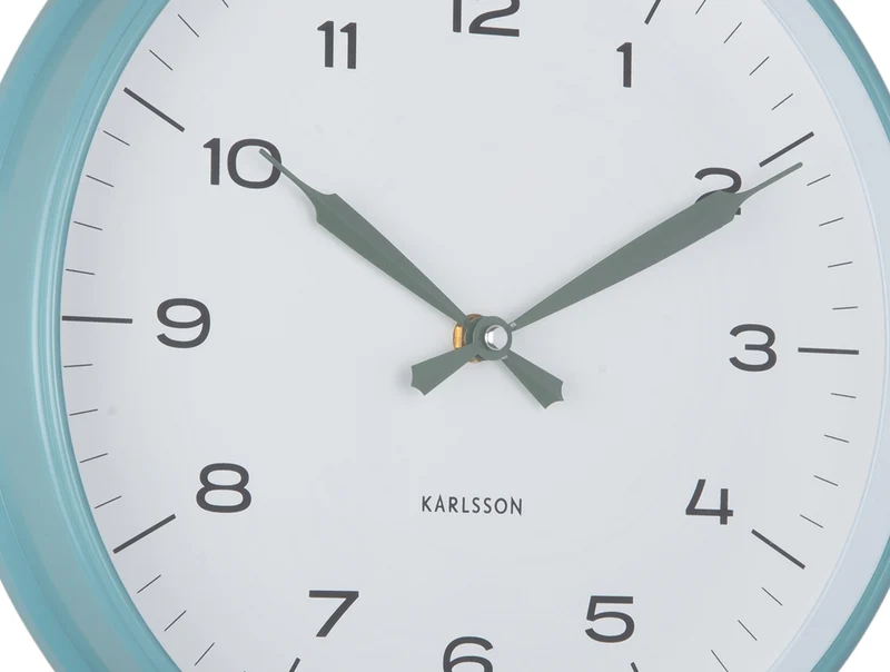 Karlsson Modern Factory KA6056BL Wanduhr Mistyblau • Sweep-Uhrwerk • Modernes Industriedesign