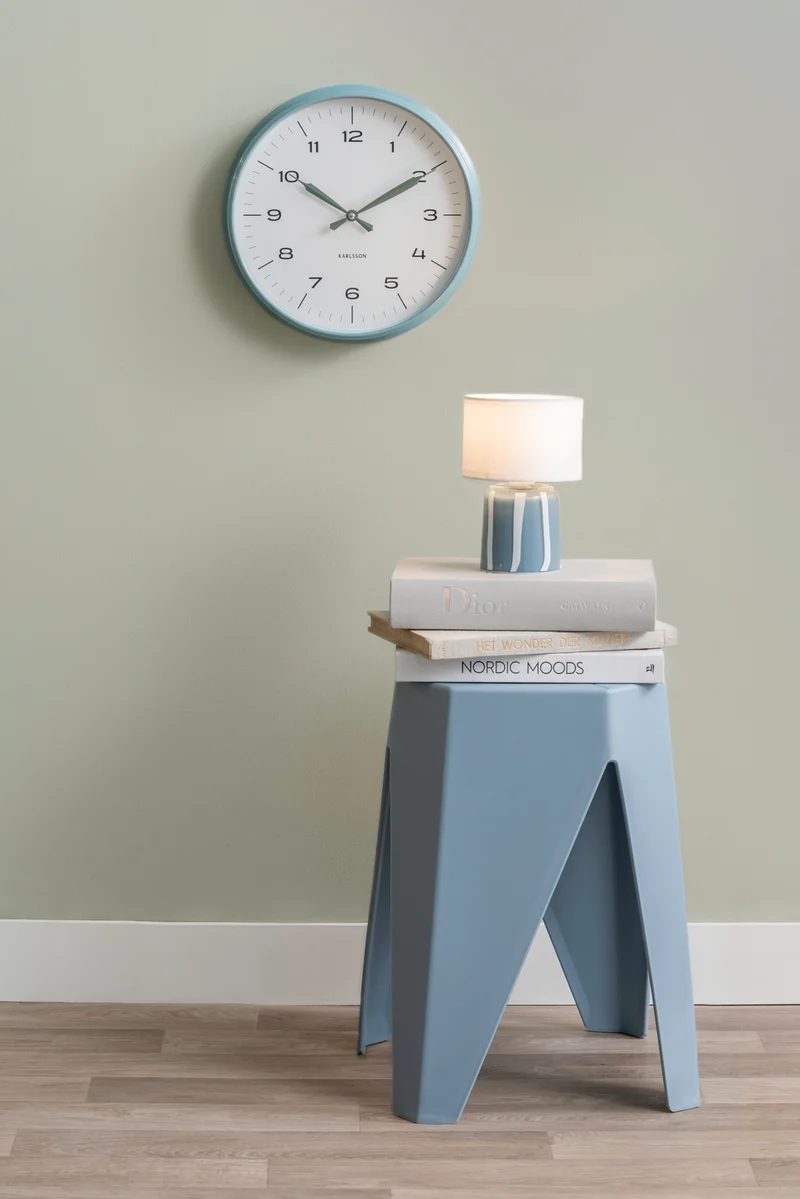 Karlsson Modern Factory KA6056BL Wanduhr Mistyblau • Sweep-Uhrwerk • Modernes Industriedesign