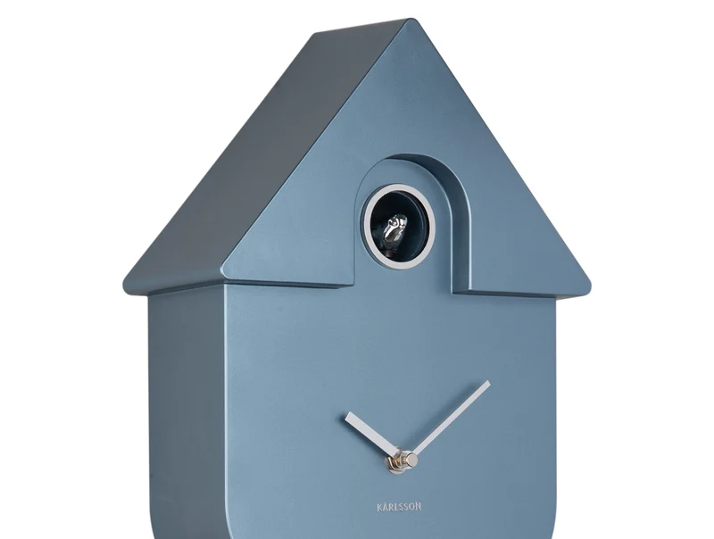 Karlsson Modern Cuckoo KA5867DB Wanduhr Metallic Dunkelblau • Pendel & Kuckucksruf • Modernes Design