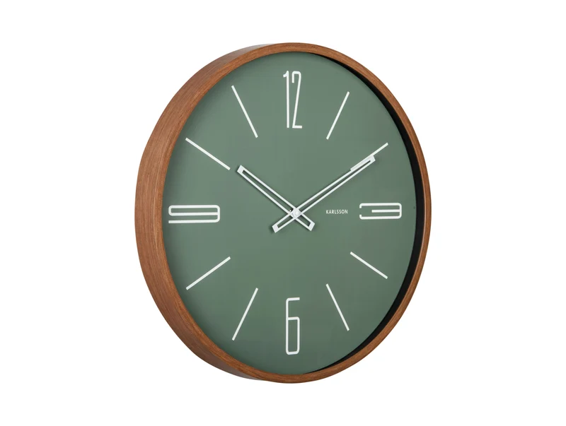 Karlsson Marcado Large KA6089GR Wanduhr Dschungelgrün • Geräuschloses Sweep-Uhrwerk • Großes Designformat