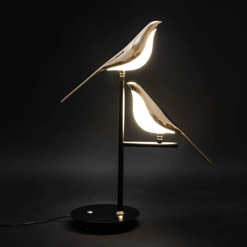 Gouden Vogel Tafellamp LED Scandinavisch Design Warm Wit Sfeerverlichting Woonkamer Slaapkamer Decoratief | Sansoti