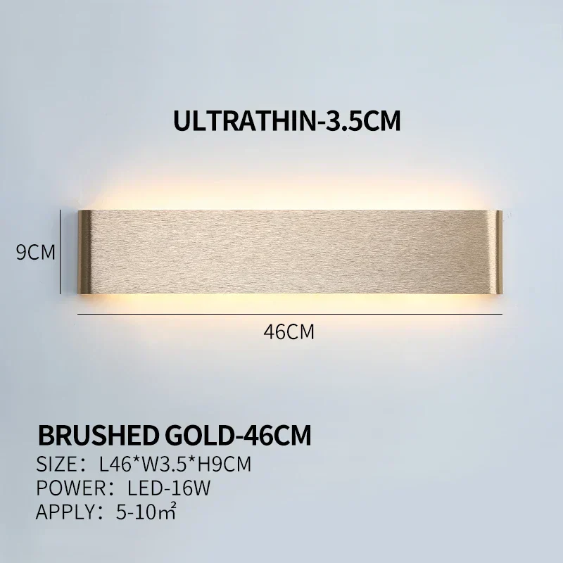 Ultra-dunne design wandlamp APHRODITE — moderne aluminium LED-wandverlichting met acryl kap | Sansoti