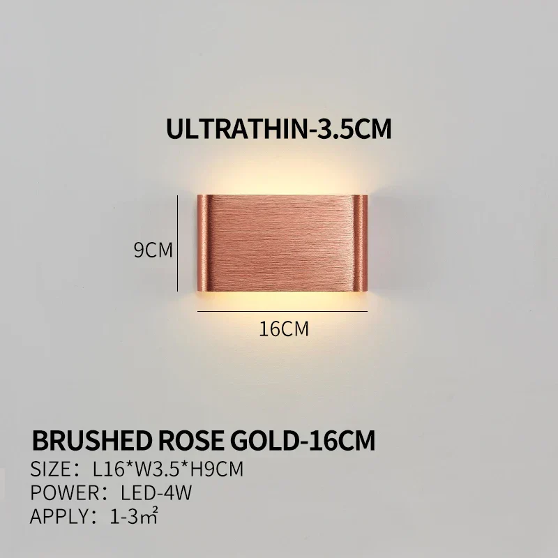 Ultra-dunne design wandlamp APHRODITE — moderne aluminium LED-wandverlichting met acryl kap | Sansoti