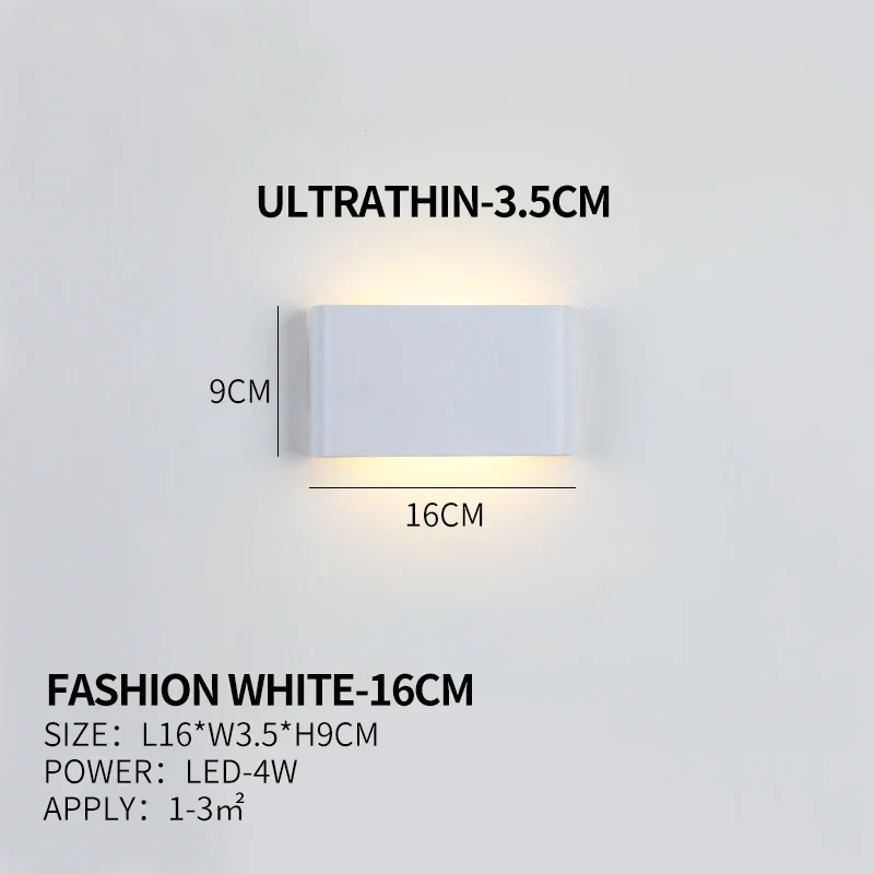 Ultra-dunne design wandlamp APHRODITE — moderne aluminium LED-wandverlichting met acryl kap | Sansoti
