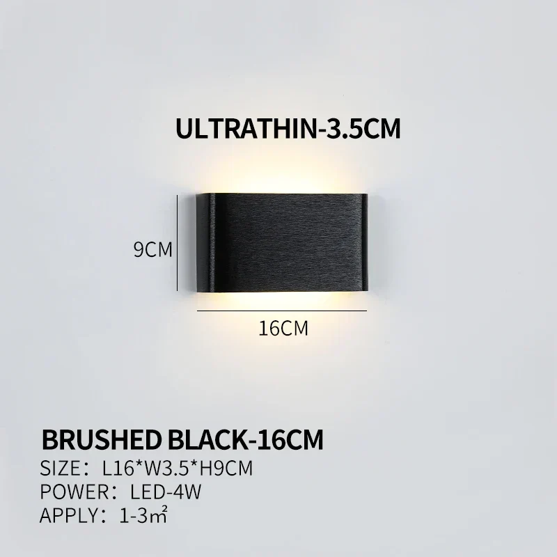 Ultra-dunne design wandlamp APHRODITE — moderne aluminium LED-wandverlichting met acryl kap | Sansoti