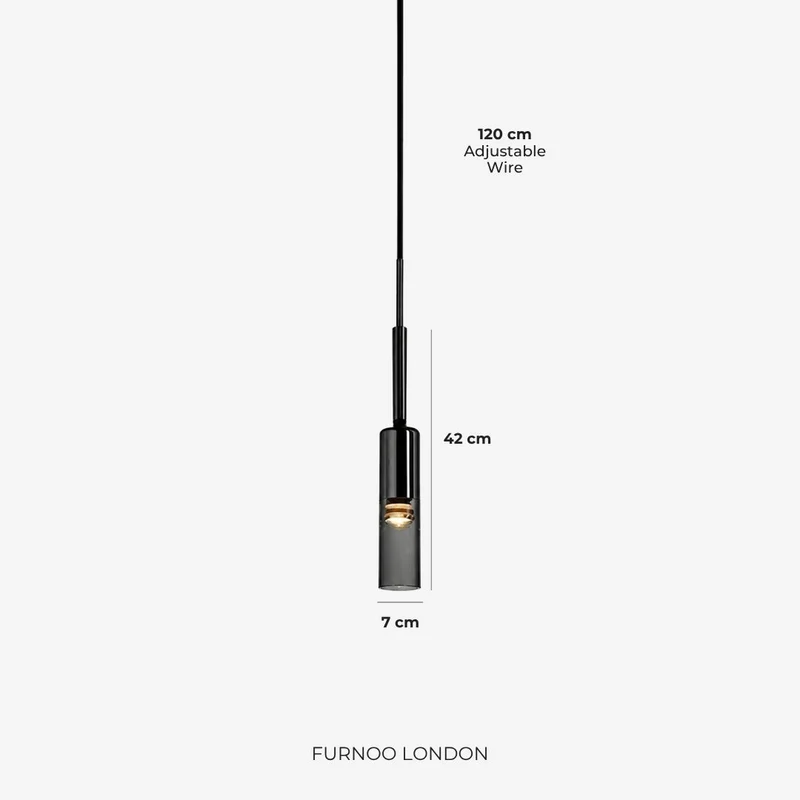 Gerookte Glazen Hanglamp met Minimalistische Metalen Structuur – Moderne Sfeerverlichting voor Eetkamer, Slaapkamer en Woonkamer | Sansoti