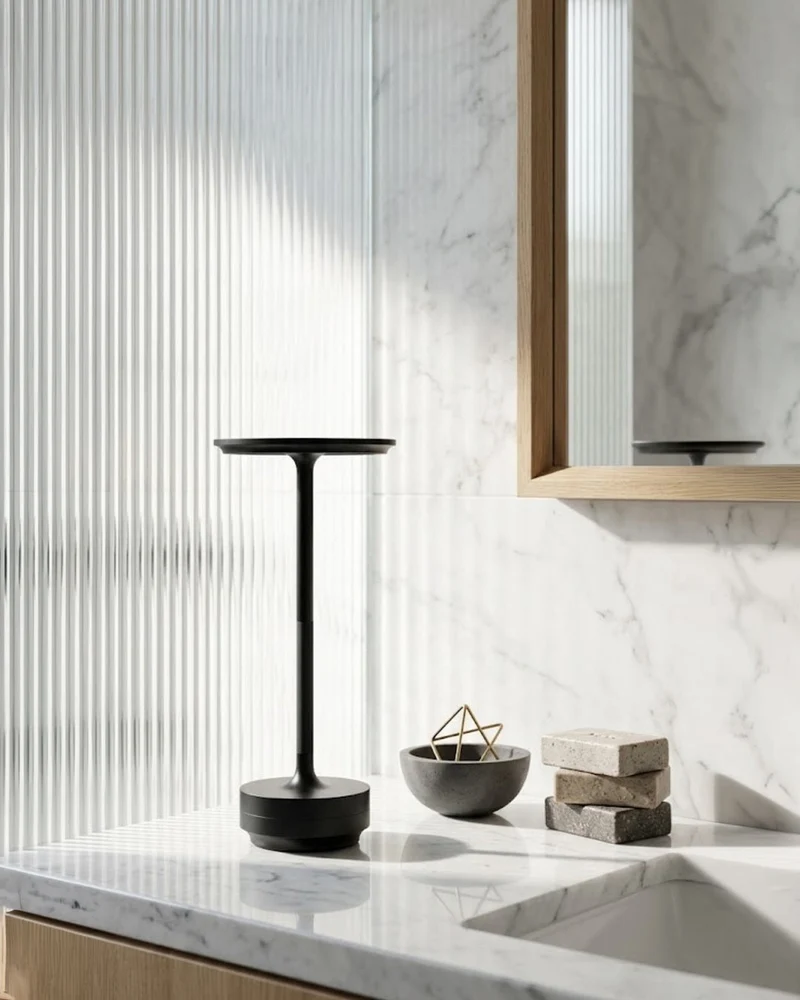 Oplaadbare LED Tafellamp met Dimfunctie Cilindervorm Metaal Draadloze Sfeerlamp | Sansoti