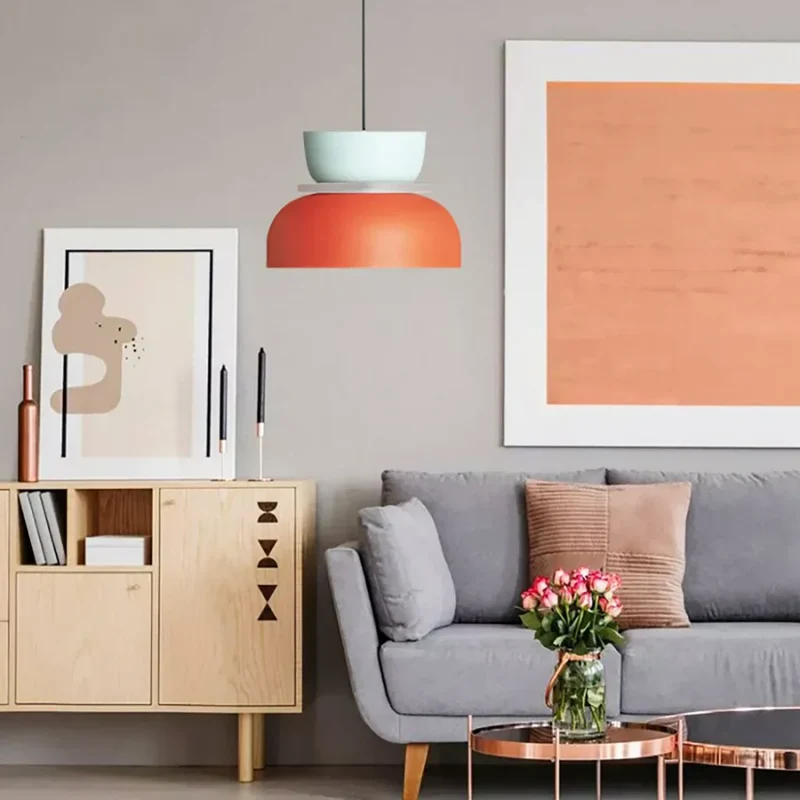 Acryl Hanglamp Nyra Meerkleurig Lampenkap Bolvorm Met E27 Fitting Drie Verlichtingsmodi | Sansoti