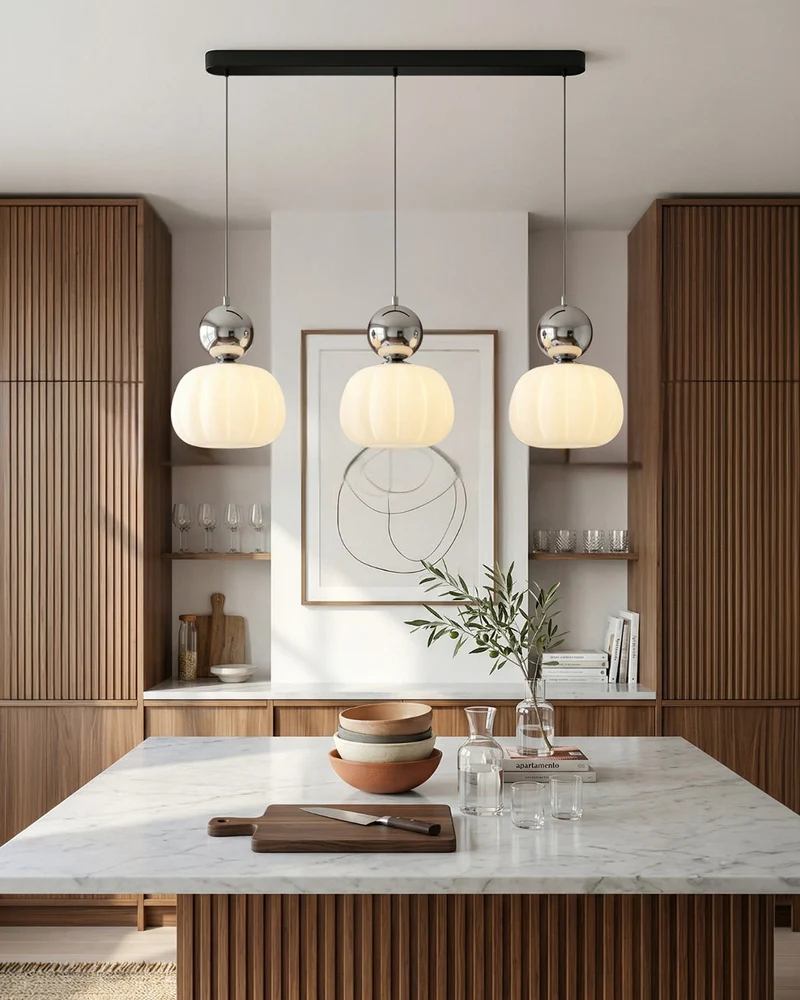 Geometrische Hanglamp Bauhaus Design Metaal Glas E27 – 1 of 3 Lichtpunten Dimbaar Sfeerverlichting | Sansoti